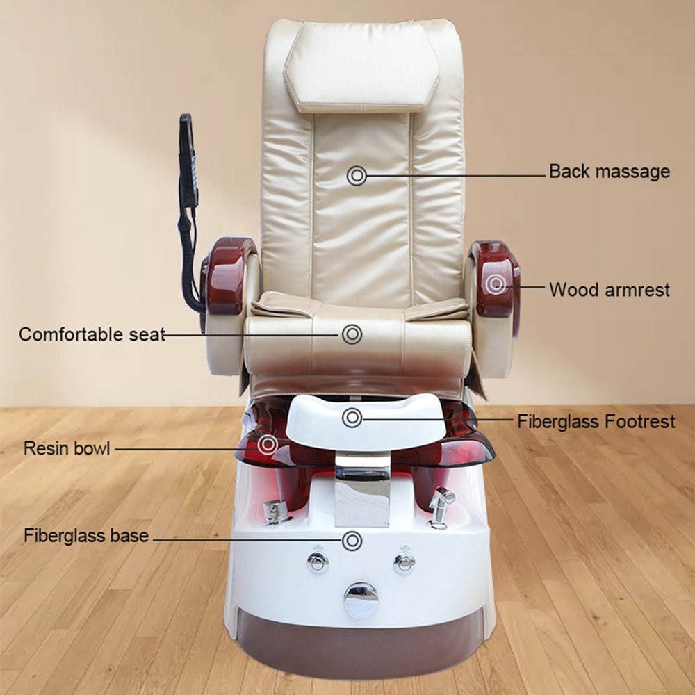Electric Black and Gold Foot Spa Massage Manicure Pedicure Chair