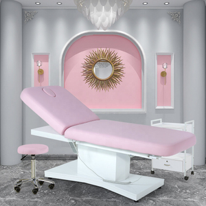 Luxury Beauty Spa Salon Furniture Full Body Treatment Cosmetic Eyelash 3 Electric Motor Extension Pink Facial Table Massage Bed