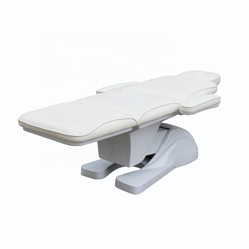 White Electric Power Lift Massage Table Facial Bed Beauty Chair