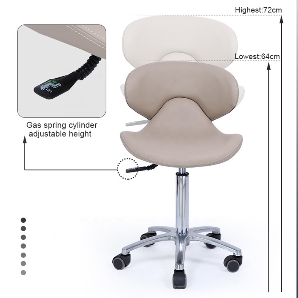 High Lift Adjustable Nail Tech Pedicure Stool - Kangmei
