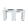 Modern White French Style Beauty Salon Nail Station Furniture Aceton Proof Double Manicure Table