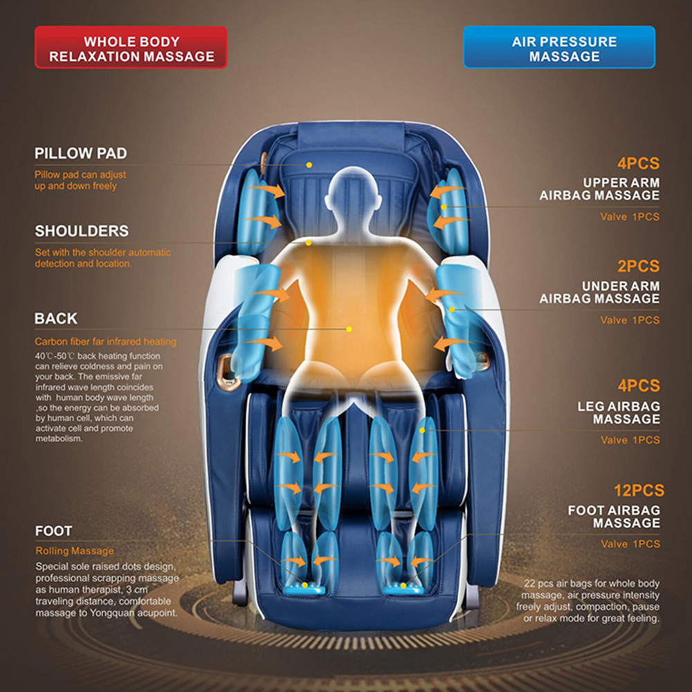 Black High Tech Ultimate Zero Gravity Shiatsu Massage Chair
