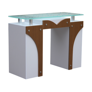 Glass Top Manicure Table Nail Desk with Dust Collector - Kangmei