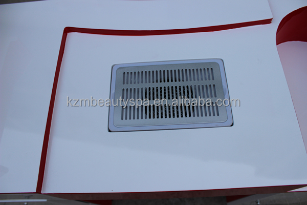 KANGZHIMEI red manicure table nail desk with dust collector N049-1