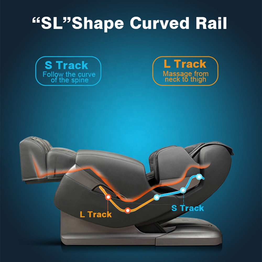 3D SL Track Zero Gravity Shiatsu Massage Chair with Back Rollers