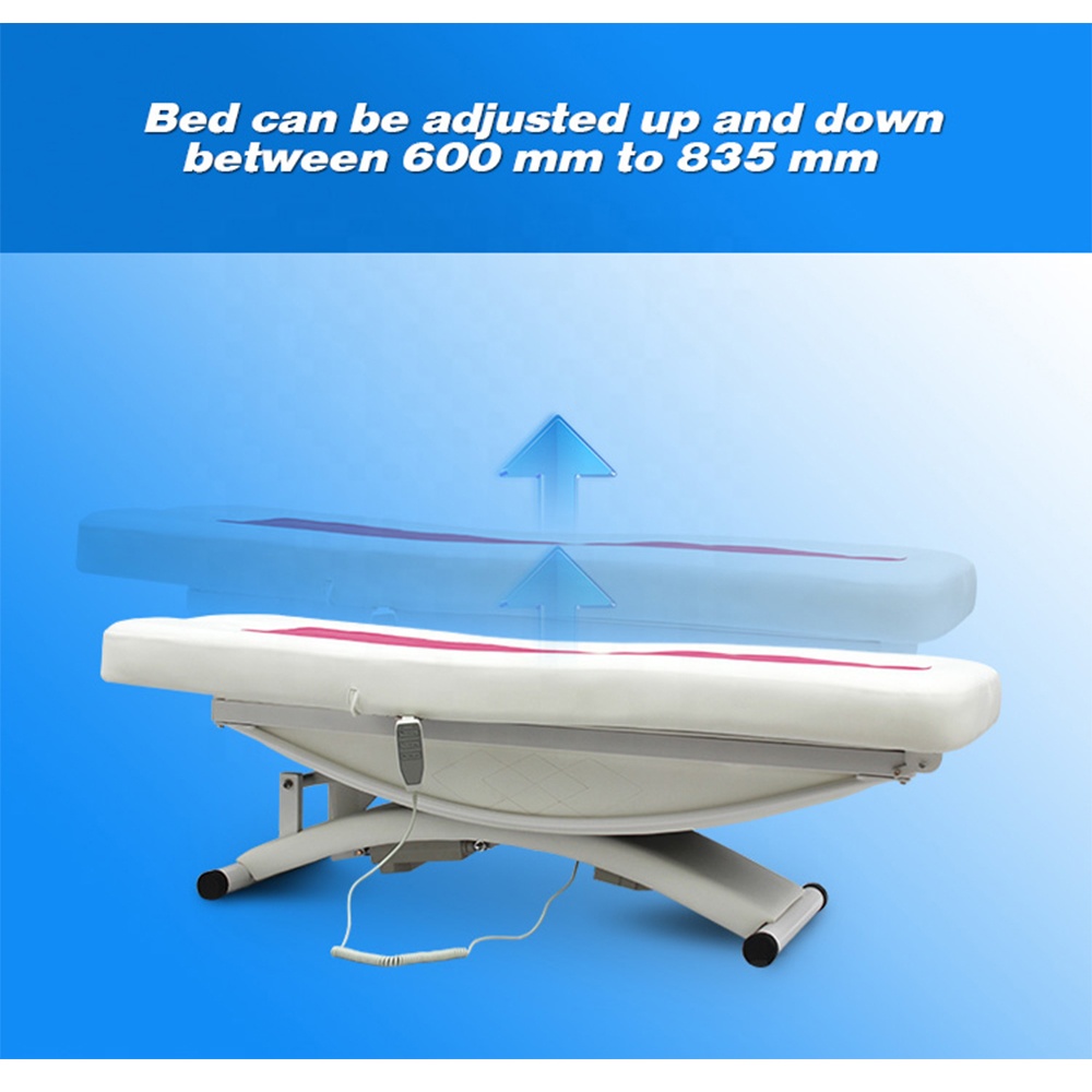 Pink Electric Massage Bed Lift Adjustable Massage Table