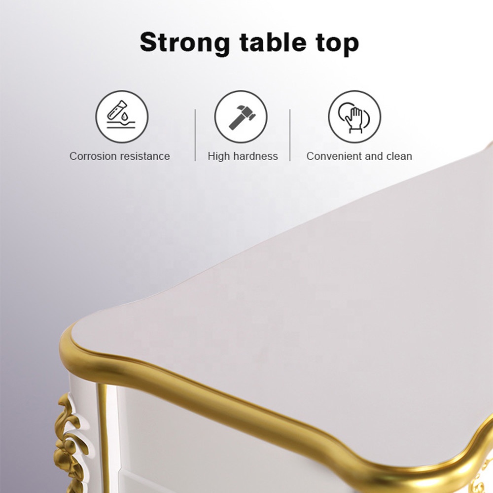 White Vintage Royal Antique Nail Desk Manicure Table - Kangmei