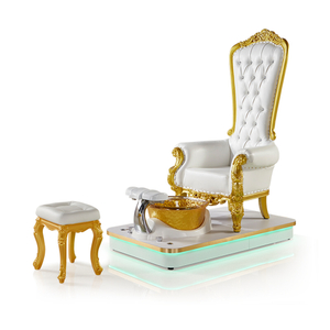 European Royal Baroque Style Beauty Nail Salon Modern Luxury High Back Foot Spa Tufted Sofa Queen Throne Pedicure Chair