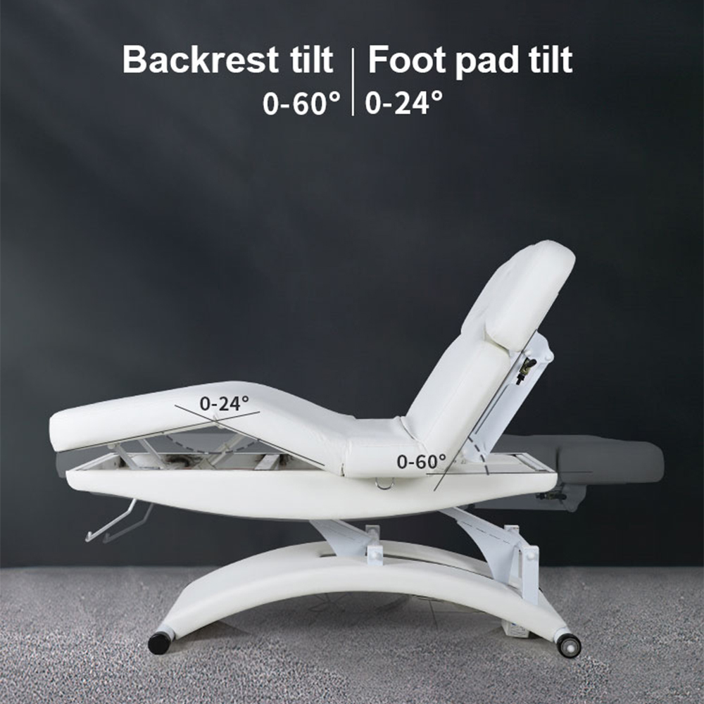 Electric Massage Table Adjustable White Spa Bed