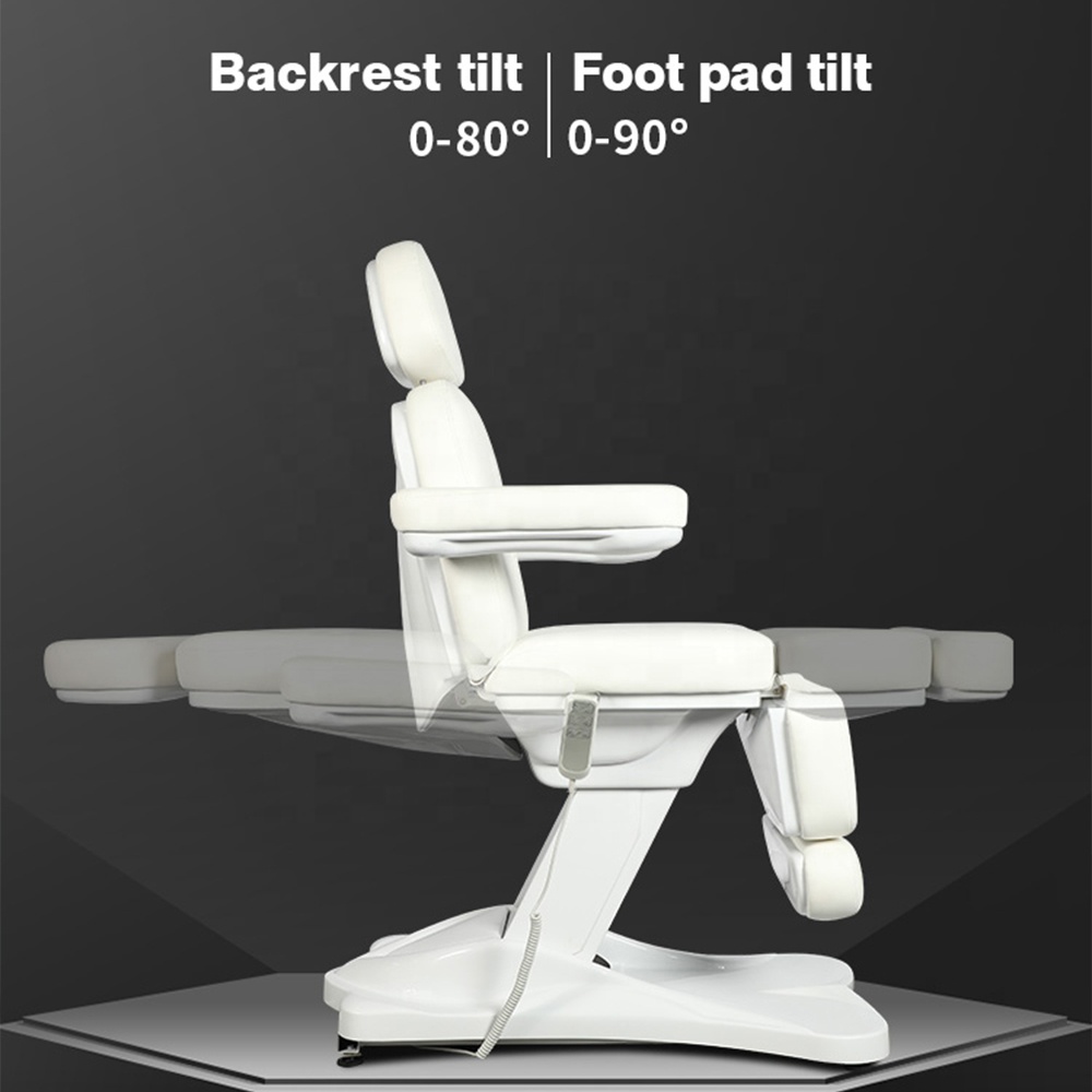 White Electric Massage Table Beauty Facial Bed Podiatry Chair