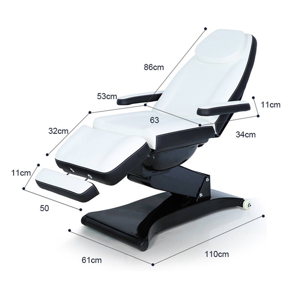 White and Black Electric Massage Table Beauty Facial Bed