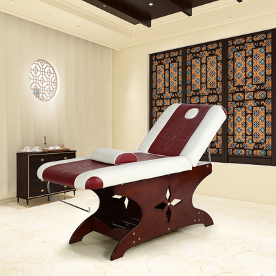 Cheap Luxury Modern Adjustable Spa Beauty Salon Cosmetic Eyelash Facial Physiotherap Treatment Table Solid Wood Thai Massage Bed