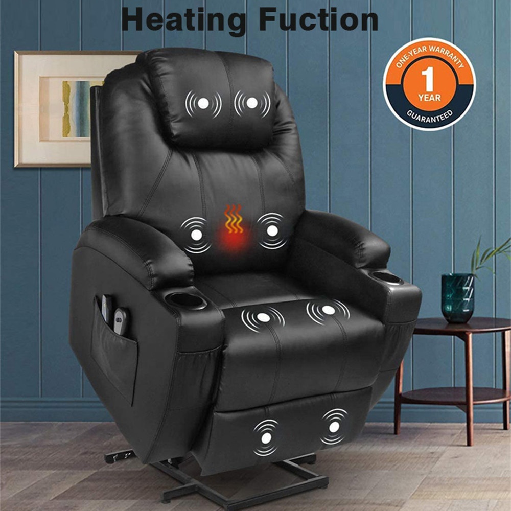 Modern European Style Home Lazy Boy Electric Power Lift Rise Single Lounge Leather Massage Heated Recliner Sofa Chair
