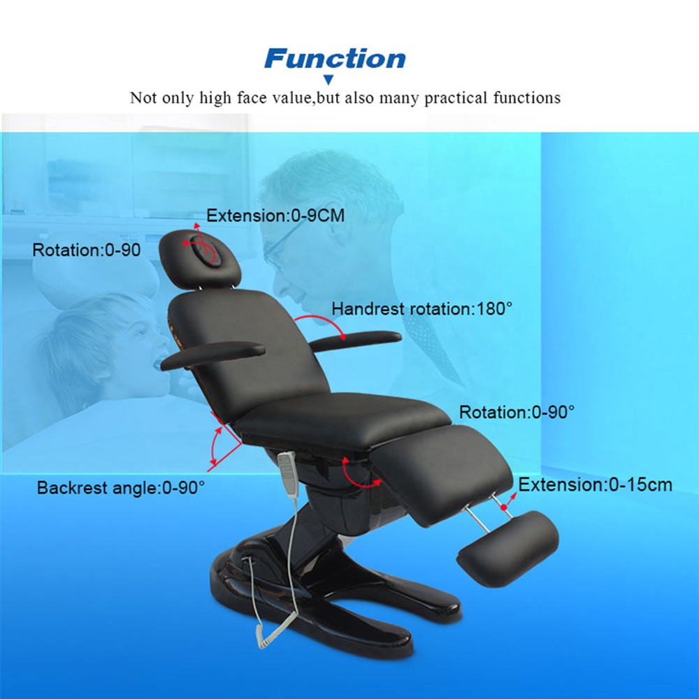 Professional Adjustable Therapy Spa Salon Cosmetic 3 Electric Motors Beauty Treatment Massage Table lift Facial Bed Podiatry Chair