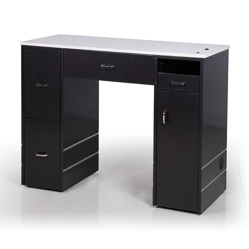 Black Manicure Table Nail Desk Station with Vent - Kangmei