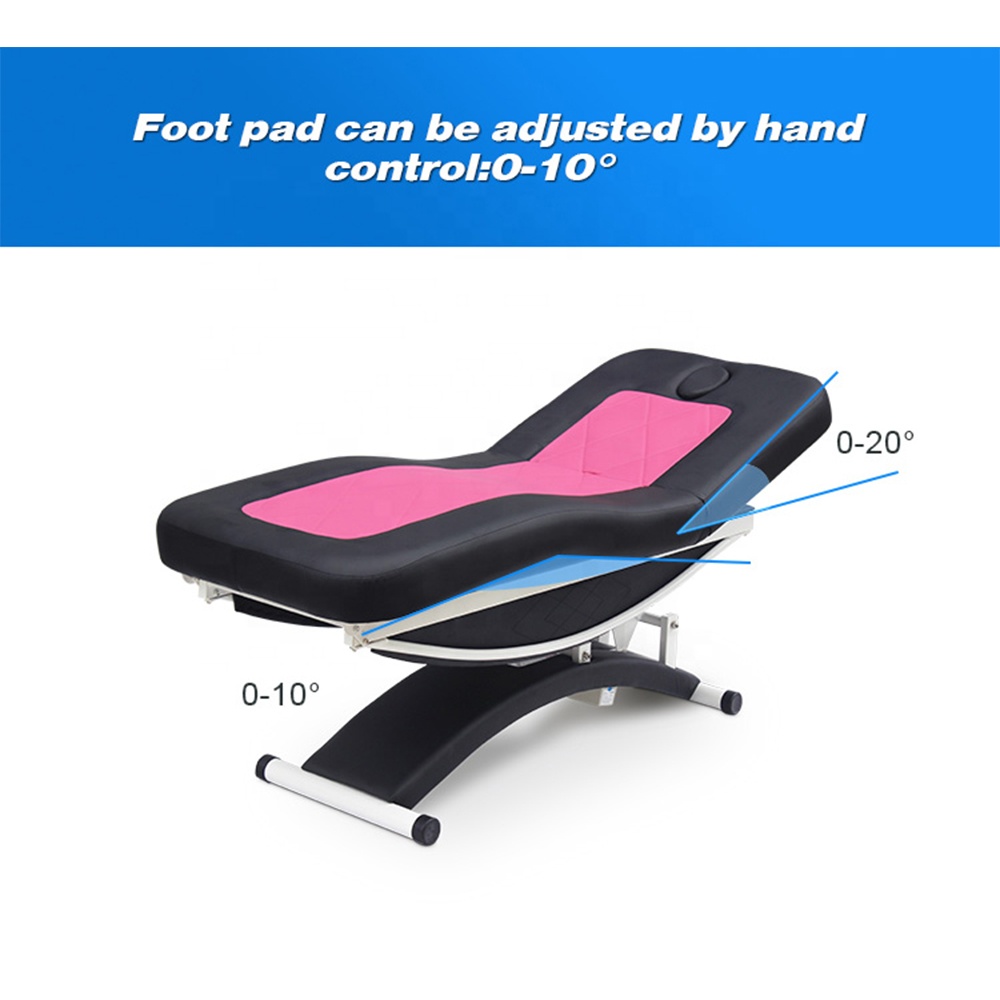 Pink Electric Massage Bed Lift Adjustable Massage Table